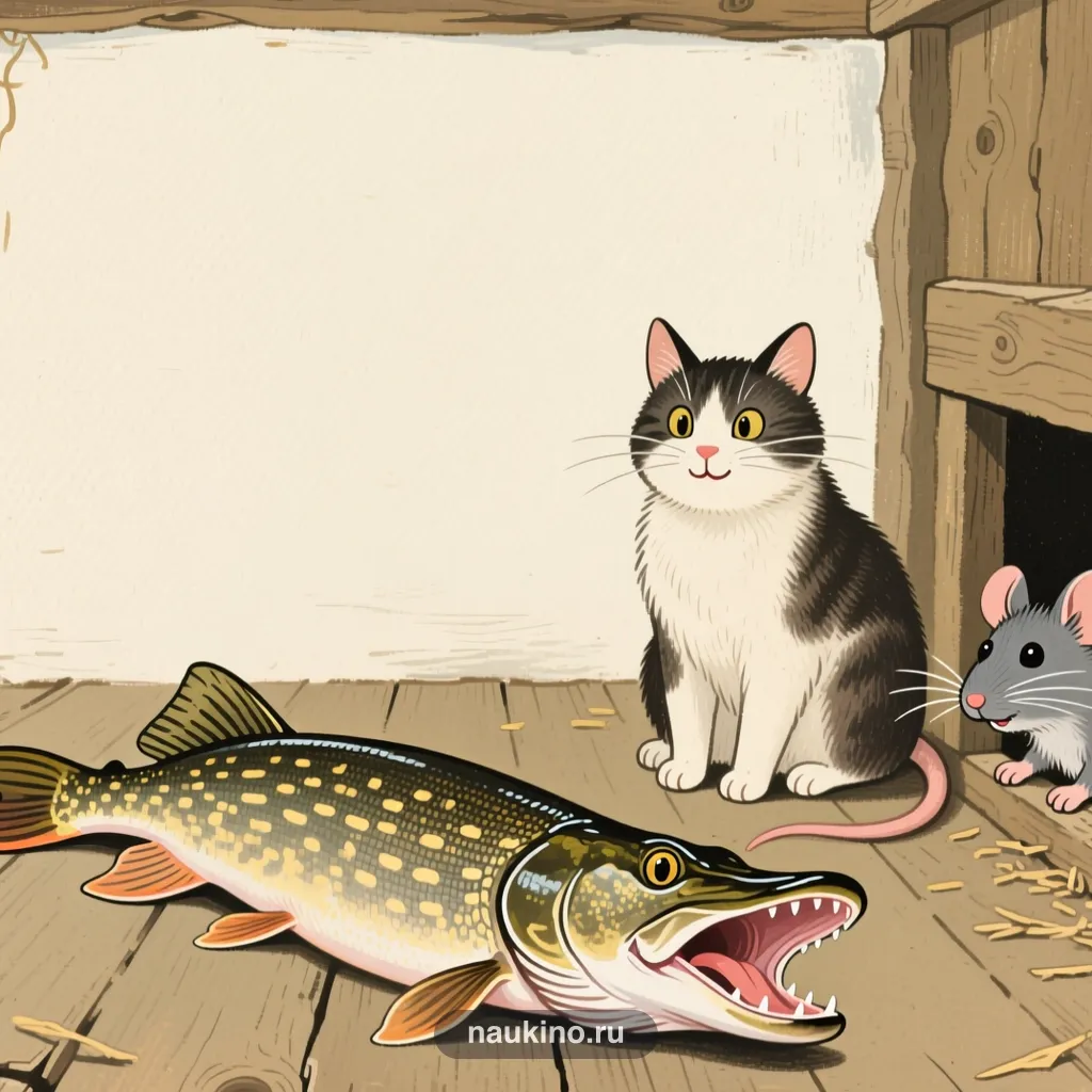 Рисунок к басне «Щука и Кот»
