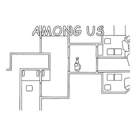 Раскраска «Among Us на корабле»