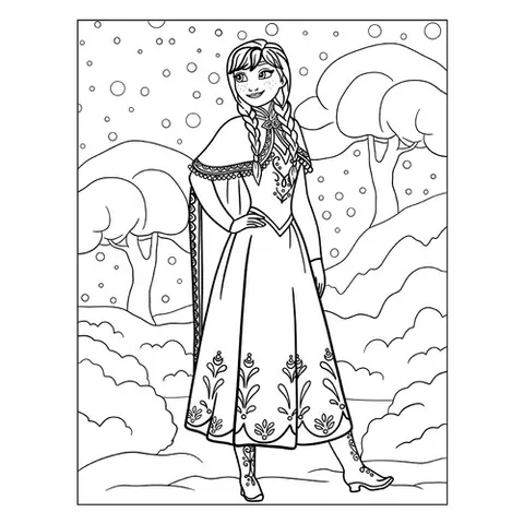 Раскраска «Сестра Эльзы - Анна»