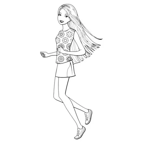 Раскраска «Летняя прогулка Barbie»
