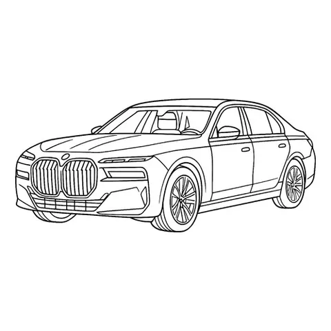 Раскраска «БМВ i7 2025»