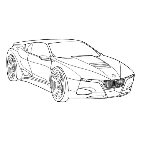 Раскраска «Концепт-кар БМВ i8»