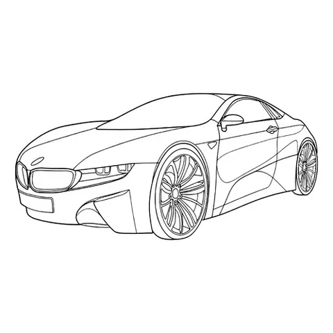 Раскраска «Обновлённый BMW M1»