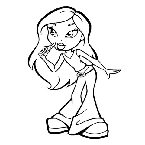 Раскраска «Bratz красит губки»