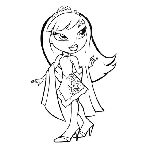 Раскраска «Bratz подарили корону»