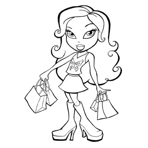 Раскраска «Bratz-шопоголик»