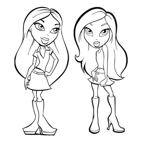 Раскраска «Bratz сплетничают»