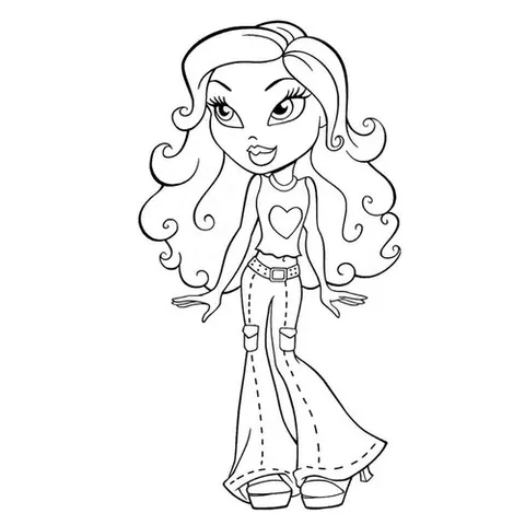 Раскраска «Романтичная Bratz»