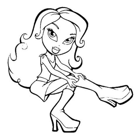 Раскраска «У Bratz новые ботфорты»
