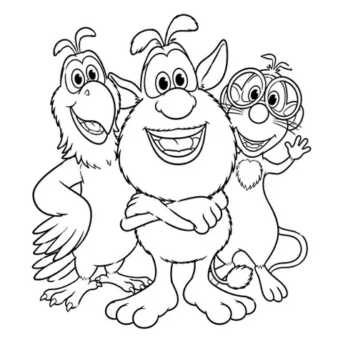 Раскраска «Буба, попугай Гуга и крыса Лула»