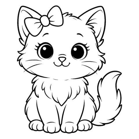 Раскраска «Милый котенок»