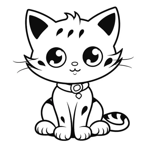 Раскраска «Милый котёнок для малышей»