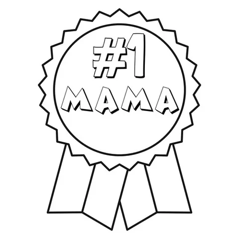 Раскраска «Медаль маме №1»