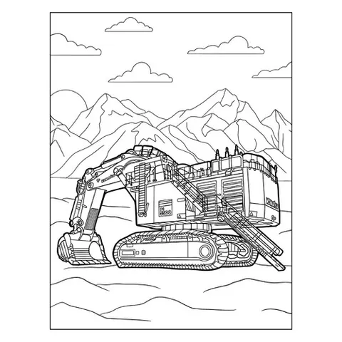 Раскраска «Карьерный экскаватор Komatsu»