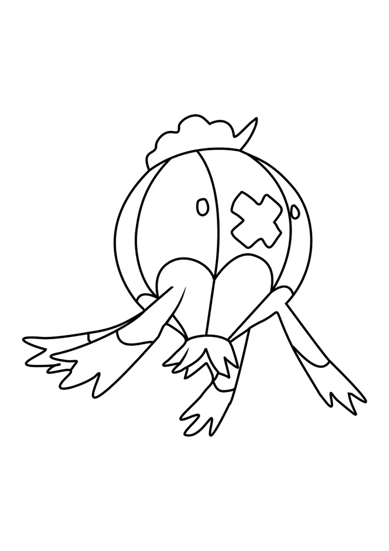 Раскраска «Покемон Дрифблим #0426» — чёрно-белый контурный рисунок для печати