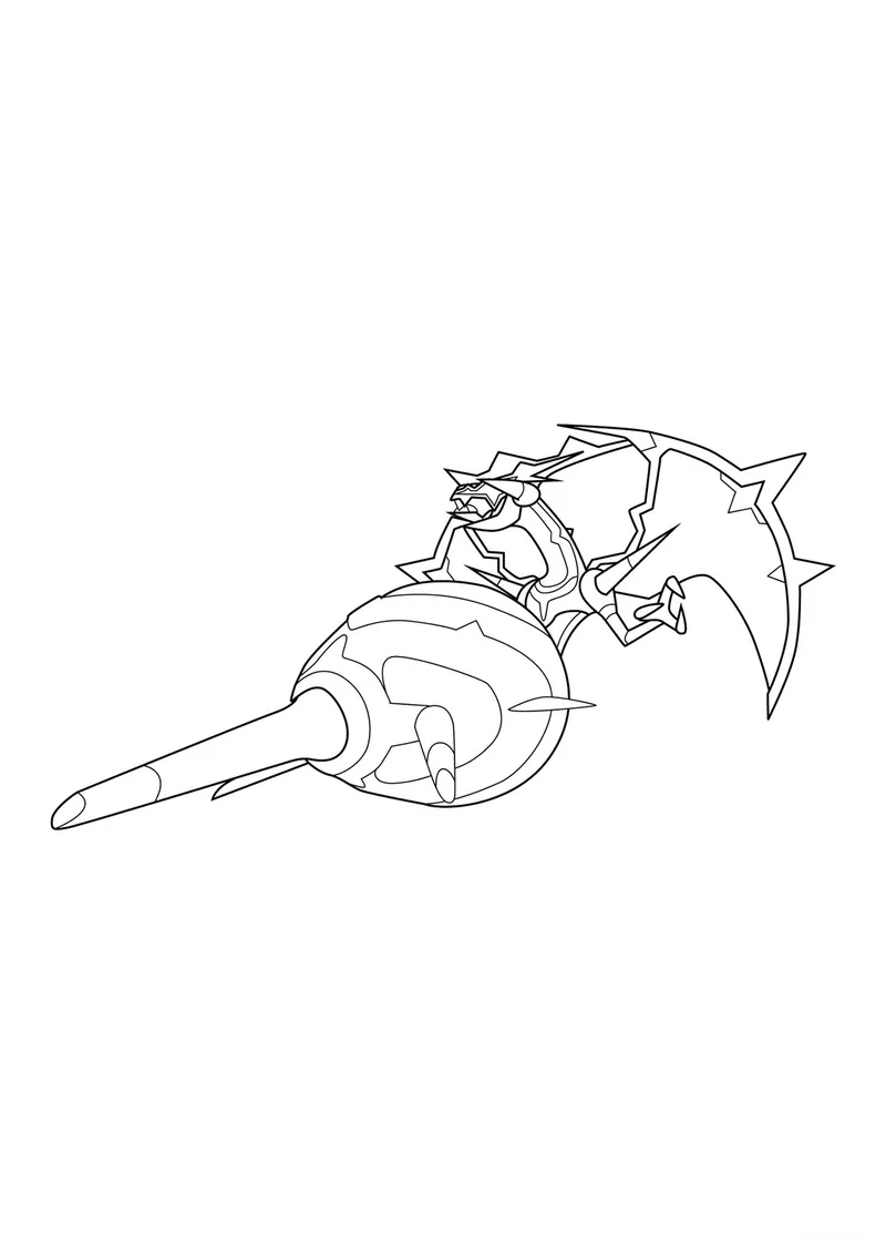 Раскраска «Покемон Наганадел #0804» — чёрно-белый контурный рисунок для печати