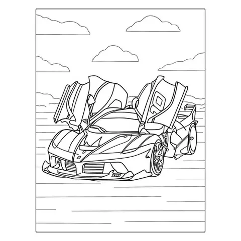 Раскраска «Гоночный автомобиль LaFerrari»