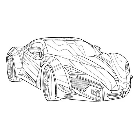 Раскраска «Сверкающий спортивный автомобиль»