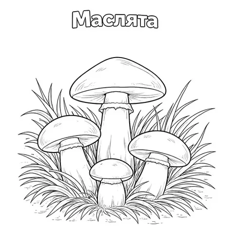 Раскраска «Маслята»