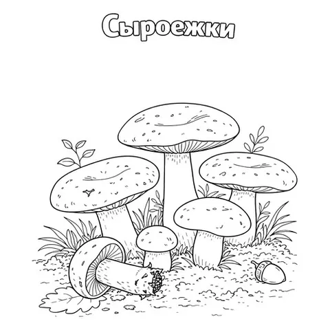 Раскраска «Сыроежки»