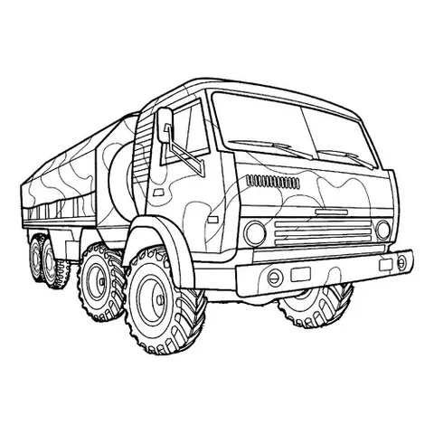 Раскраска «КамАЗ 6350»