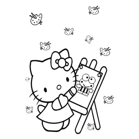 Раскраска «Художница-Kitty»