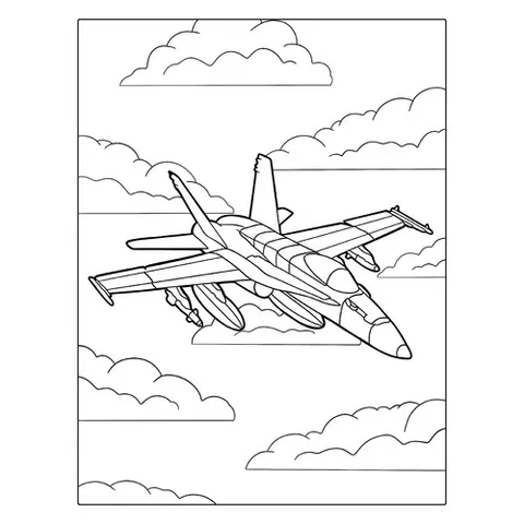 Раскраска «Американский истребитель F-18»
