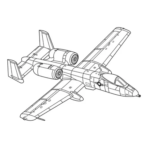 Раскраска «Американский штурмовик A-10 Тандерболт II»