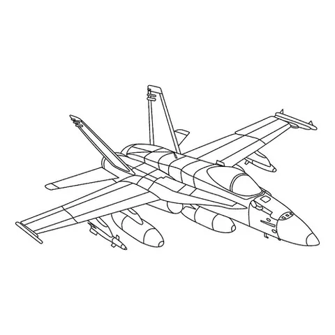 Раскраска «Истребитель ФА-18»