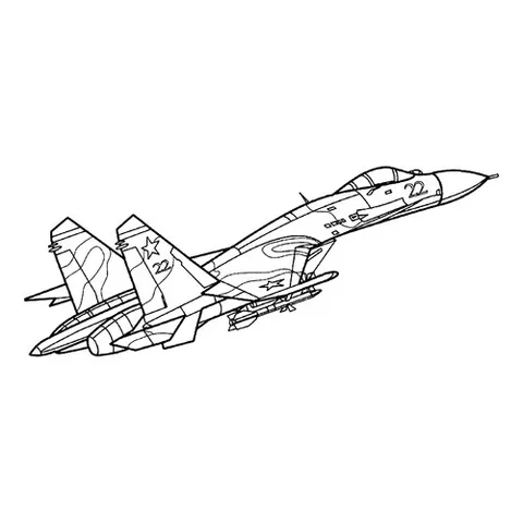 Раскраска «Истребитель СУ-27»