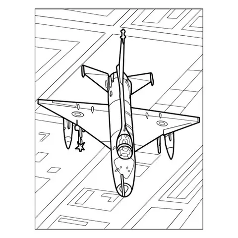 Раскраска «Китайский истребитель Чэнду J-7 на базе МиГ-21»