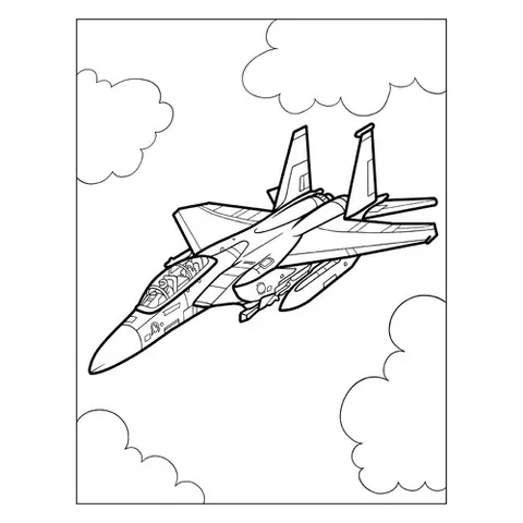 Раскраска «Реактивный самолет Boeing F-15»