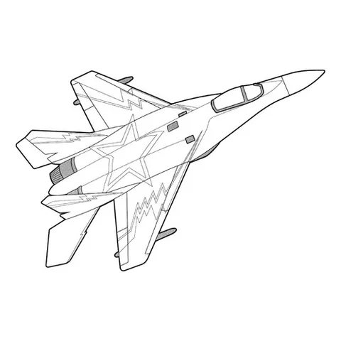Раскраска «Российский истребитель МиГ-35»