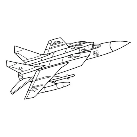 Раскраска «Сверхзвуковой истребитель МиГ-31»