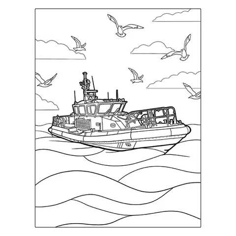Раскраска «Корабль морского патруля»