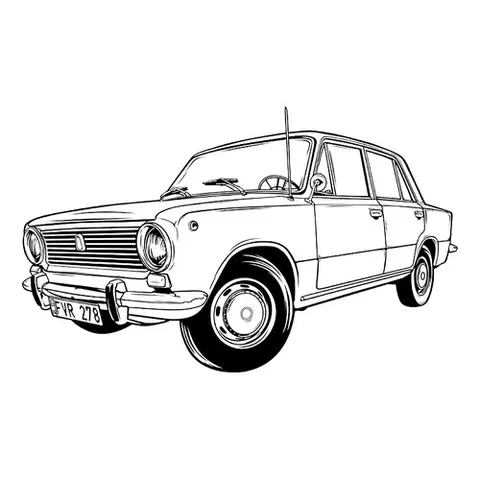 Раскраска «ВАЗ-2101 «Копейка»»