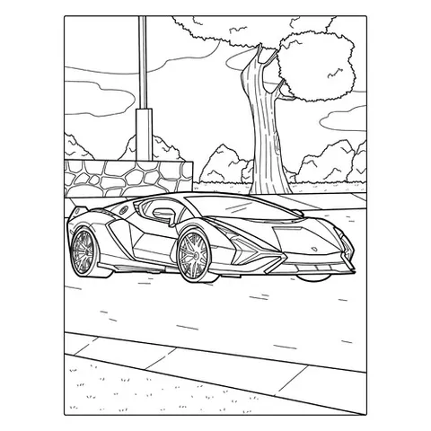 Раскраска «Детализированный Ламборгини Aventador»