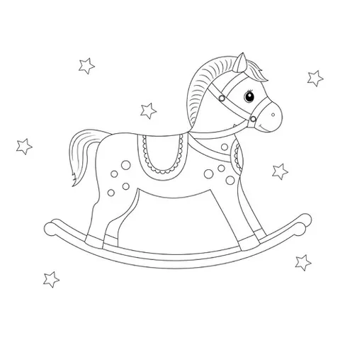 Раскраска «Игрушка лошадка»