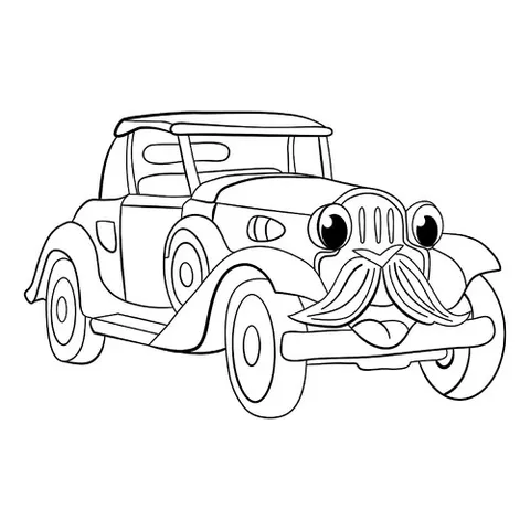 Раскраска «Антикварный автомобиль»