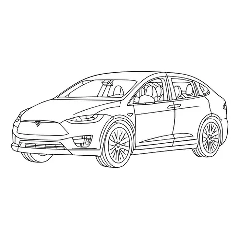 Раскраска «Электрический кроссовер Тесла Model Y»