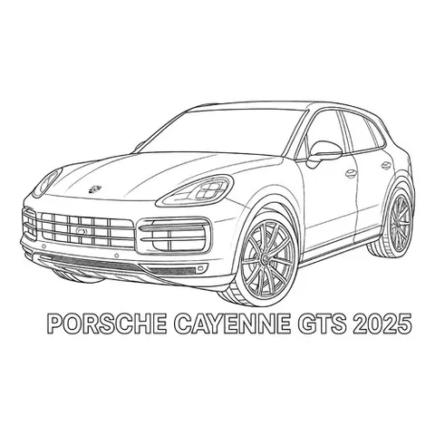 Раскраска «Porsche Cayenne GTS 2025»