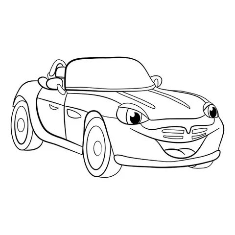 Раскраска «Весёлый автомобильчик»
