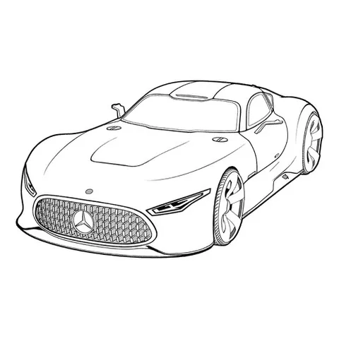 Раскраска «Концептуальный автомобиль Мерседес AMG Vision»
