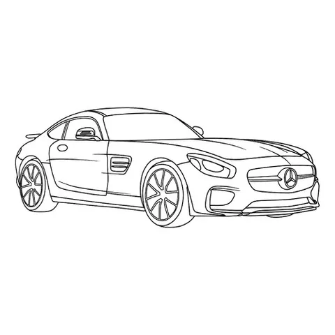Раскраска «Крутой Мерседес SLS»