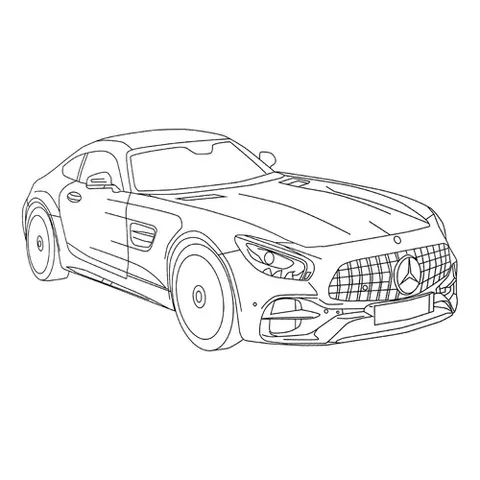 Раскраска «Мерседес Бенц AMG GT C Edition 50»