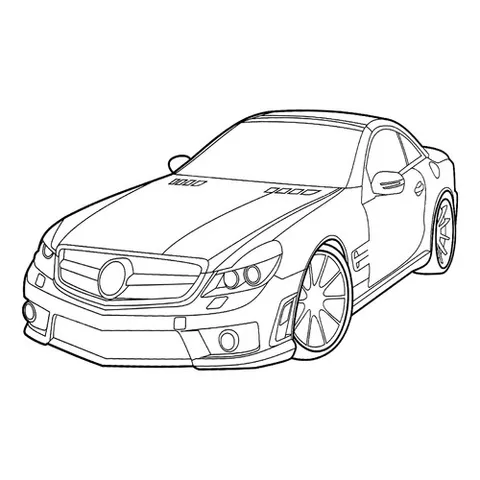 Раскраска «Мерседес Бенц SL 63 AMG»