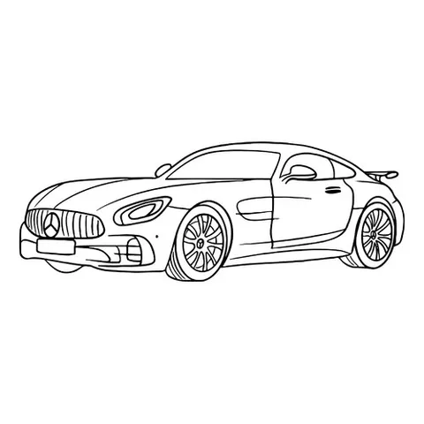 Раскраска «Простой Мерседес AMG GT»