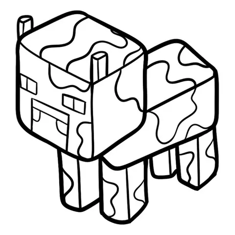 Раскраска «Корова Minecraft»