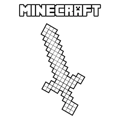 Раскраска «Меч Minecraft»