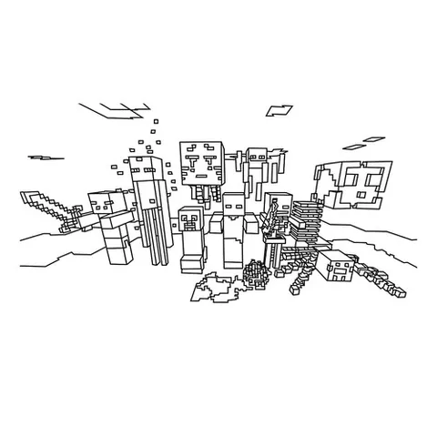 Раскраска «Minecraft мобы»